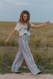 Pink Pony Stripe Pants
