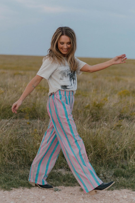 Pink Pony Stripe Pants