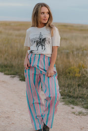 Pink Pony Stripe Pants