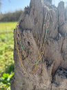 Paperclip Gold Chain Necklace with Turquoise Bits