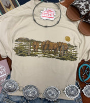 Pasture Red Cattle Graphic TeeCementS