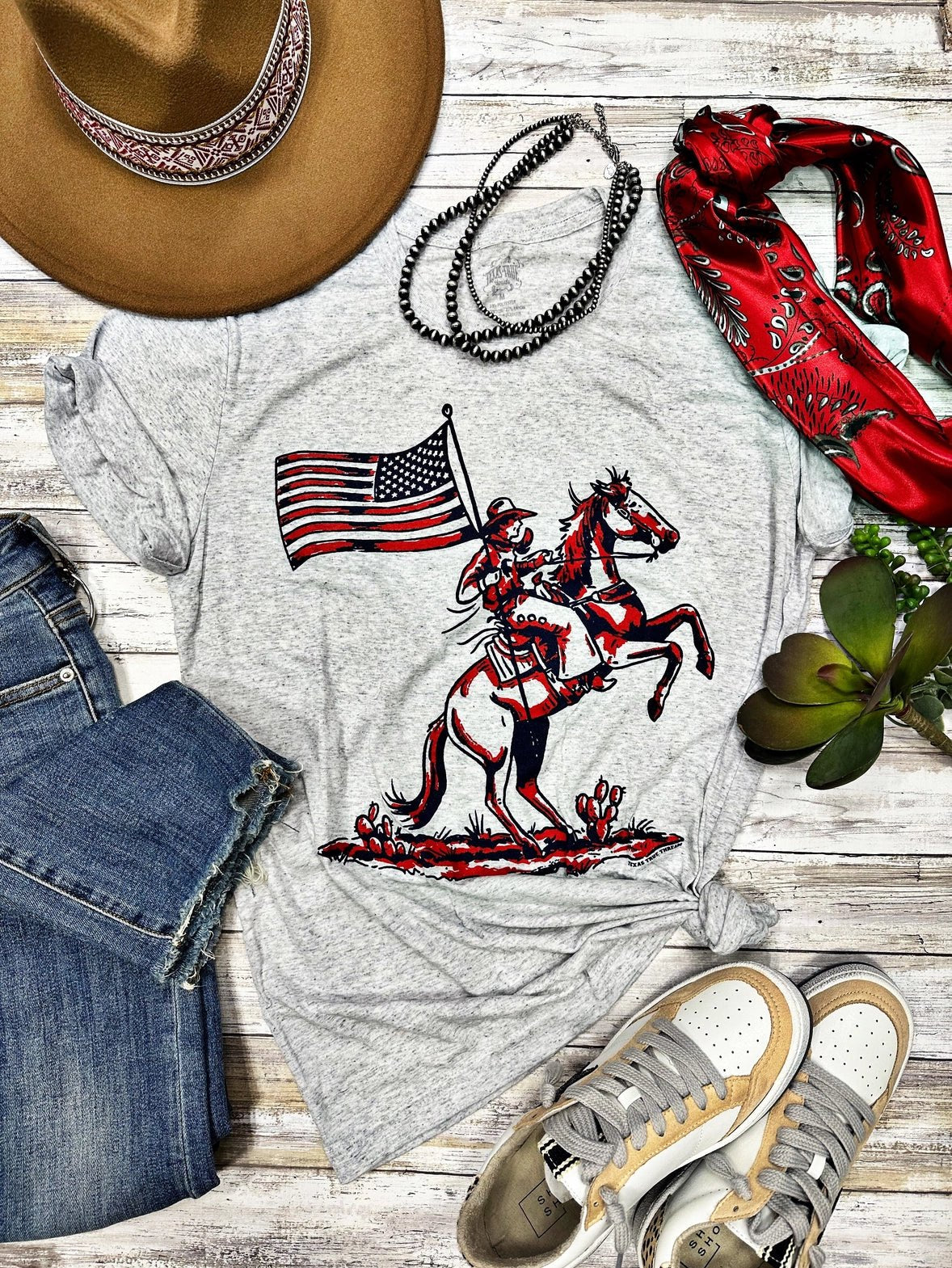 Patriotic Cowboy Graphic TeeS