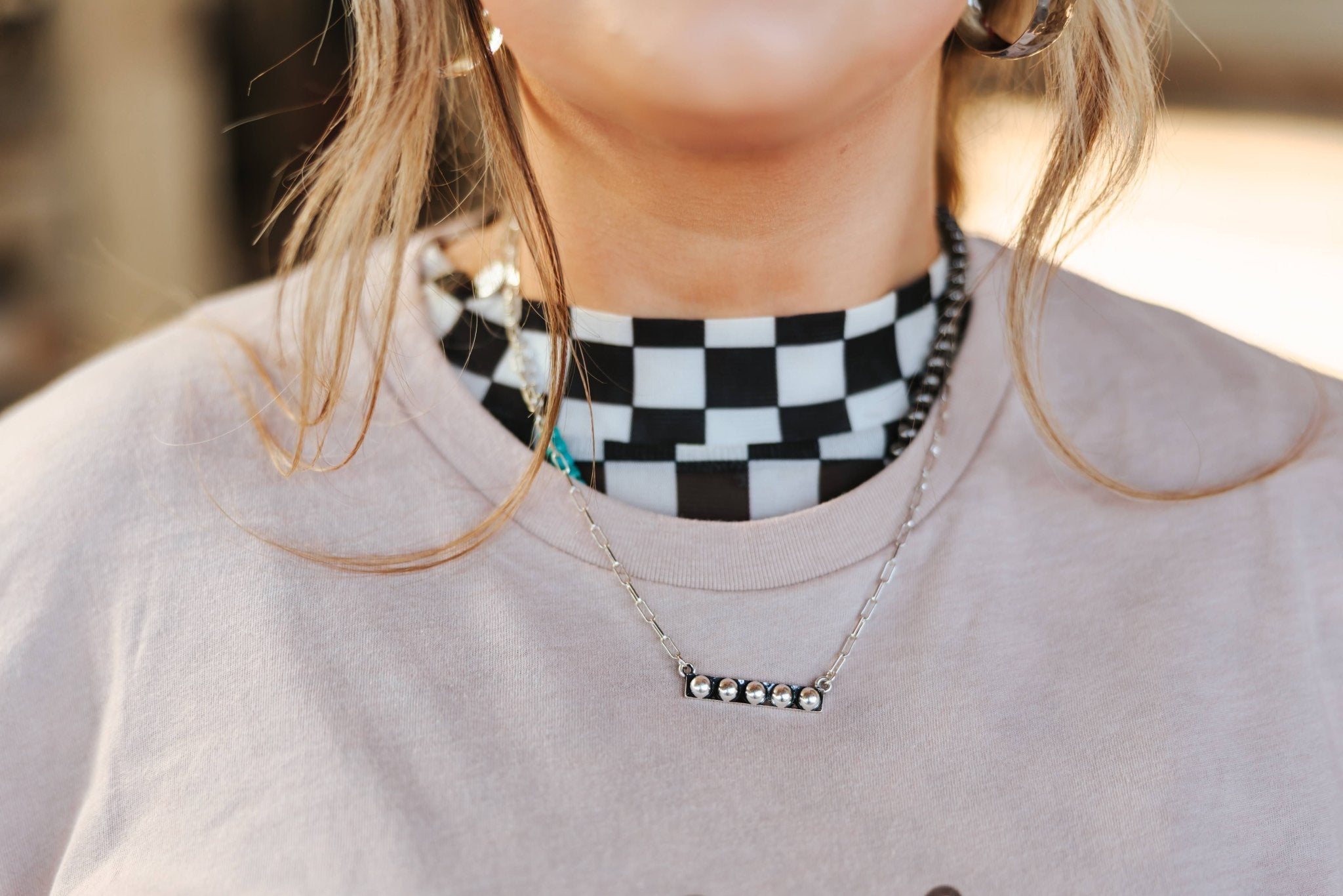 Pearl Bar Chain Necklace