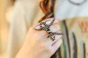 Pearl Bow Stretch RingSilver