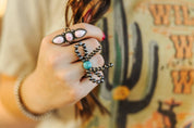 Pearl Bow Stretch RingTurquoise