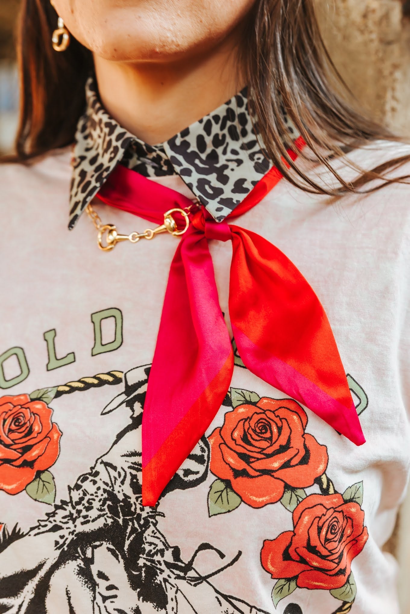 Pink And Red Twilly Scarf