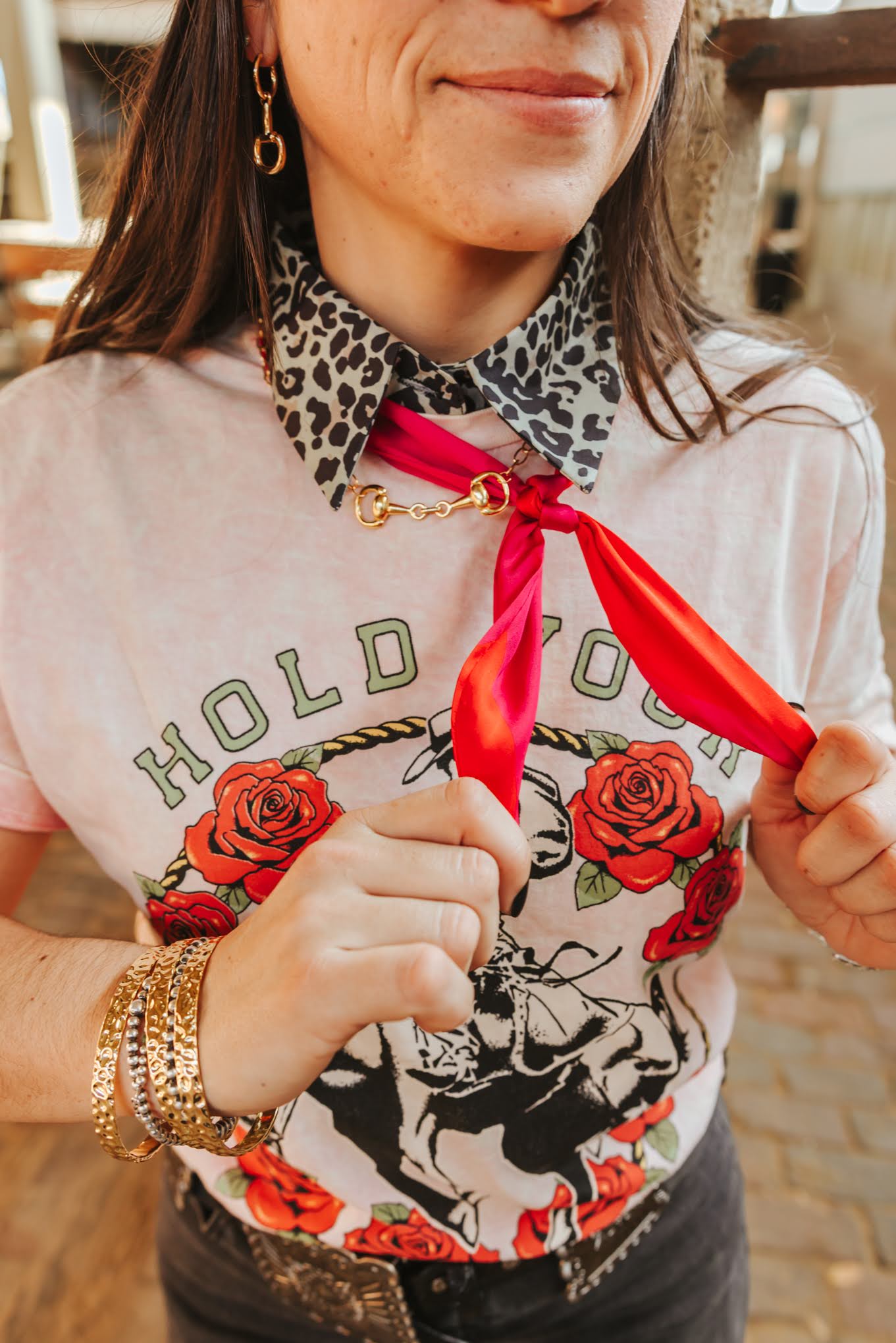 Pink And Red Twilly Scarf