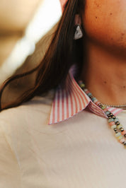 Pink And White Striped Collar