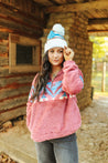 Pink Aztec Half Zip SherpaPinkS