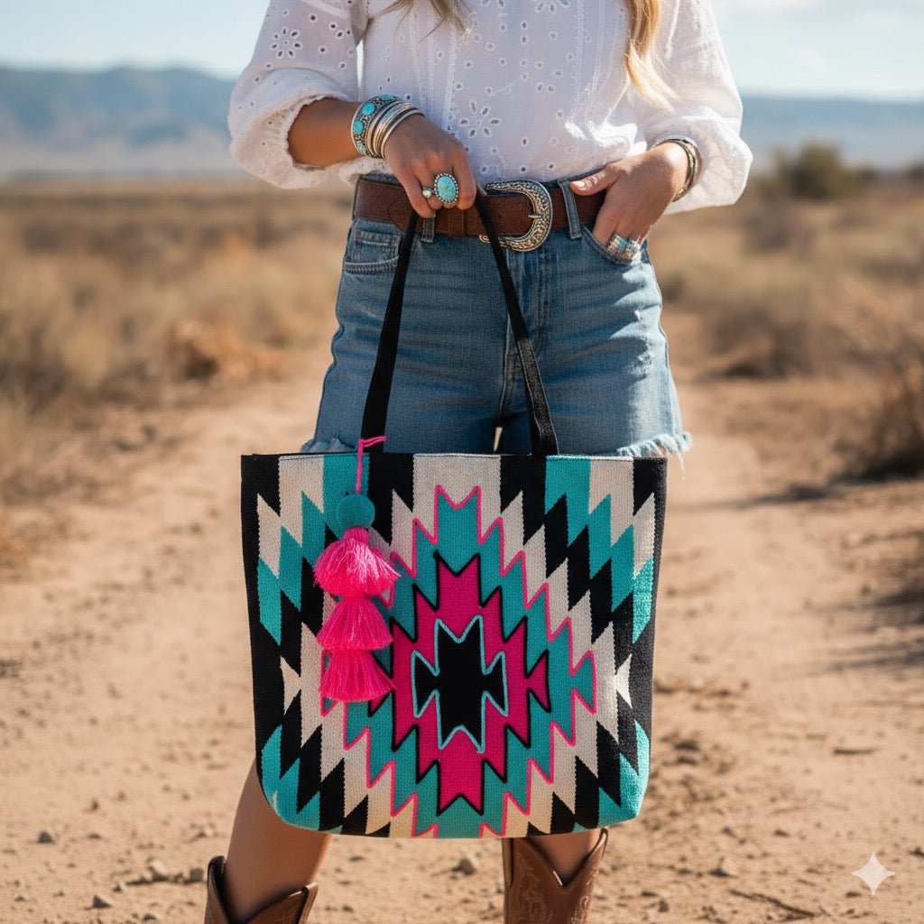 Pink Aztec XL Tote Bag
