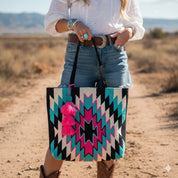 Pink Aztec XL Tote Bag
