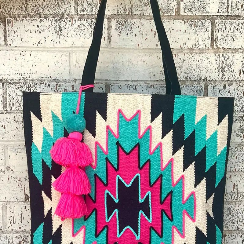 Pink Aztec XL Tote Bag