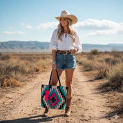 Pink Aztec XL Tote Bag