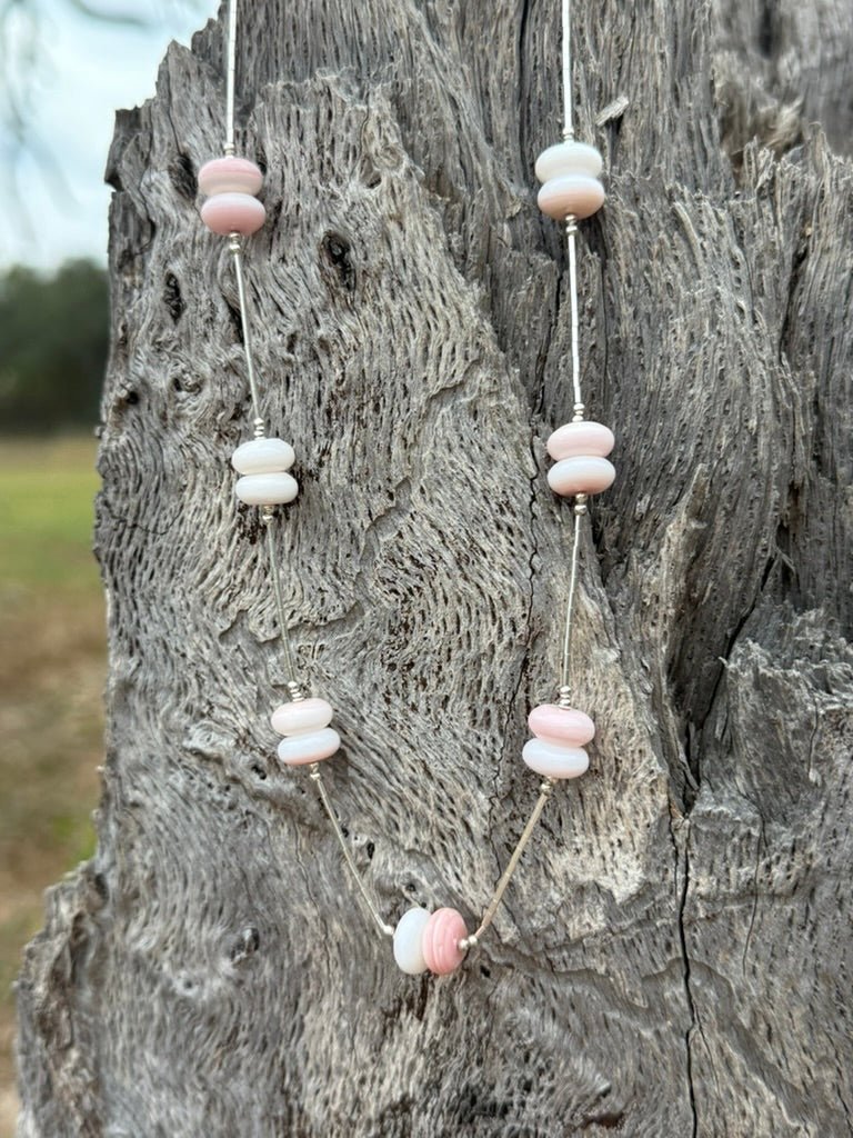 Pink Conch Liquid Silver Choker