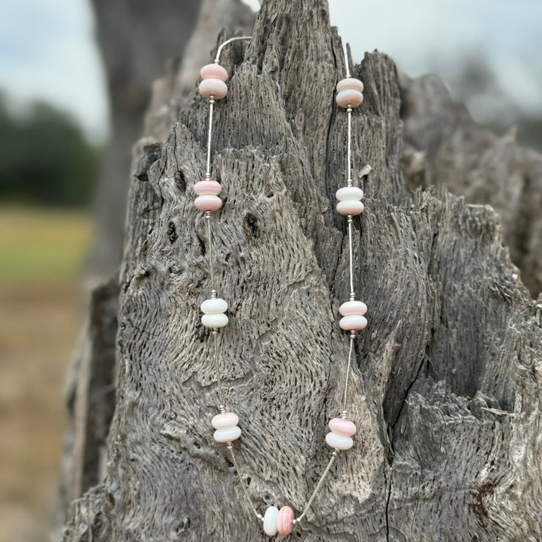 Pink Conch Liquid Silver Choker