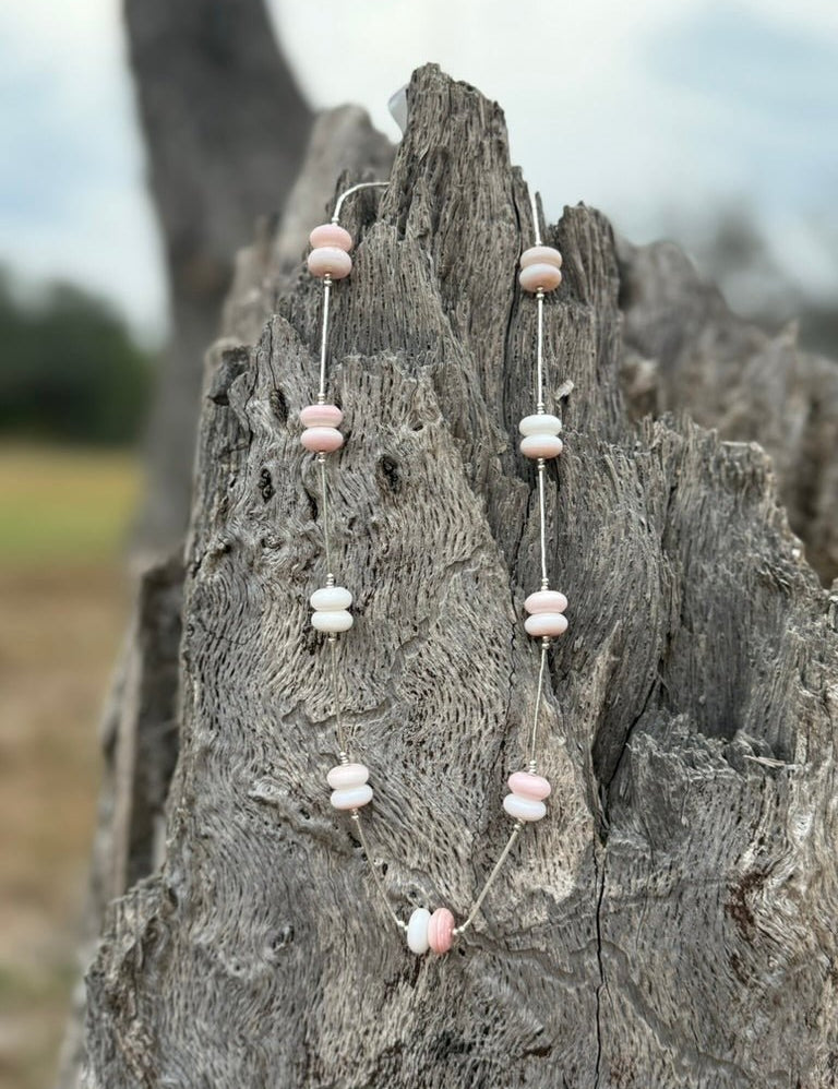 Pink Conch Liquid Silver Choker
