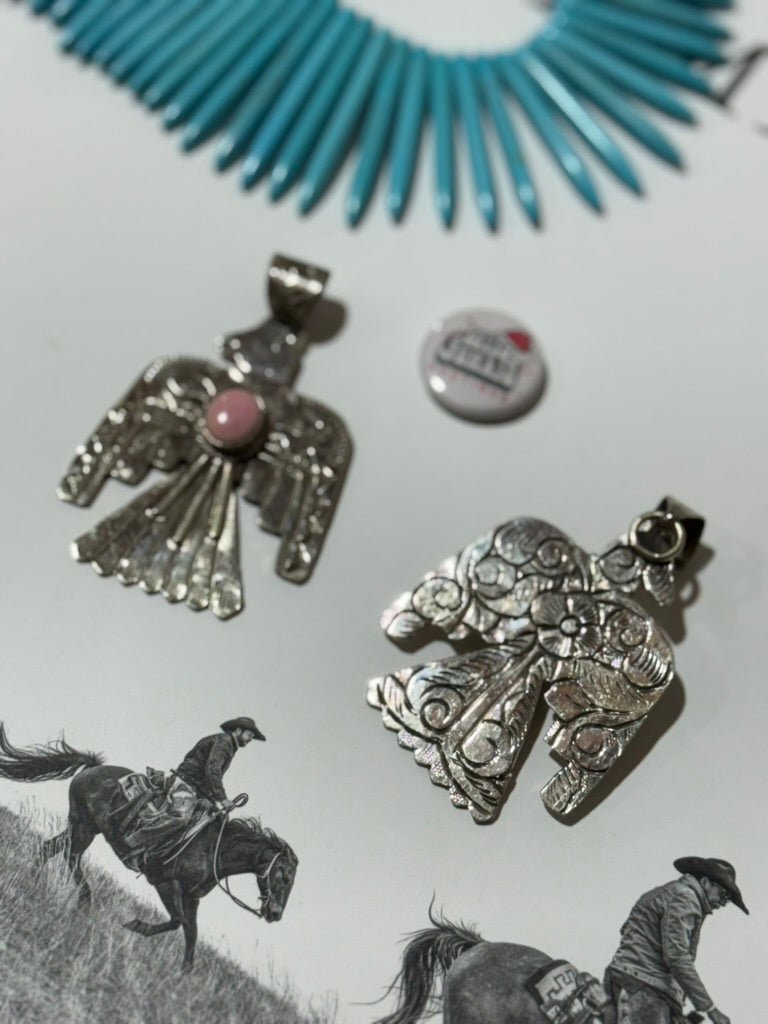 Pink Conch Thunderbird Pendant
