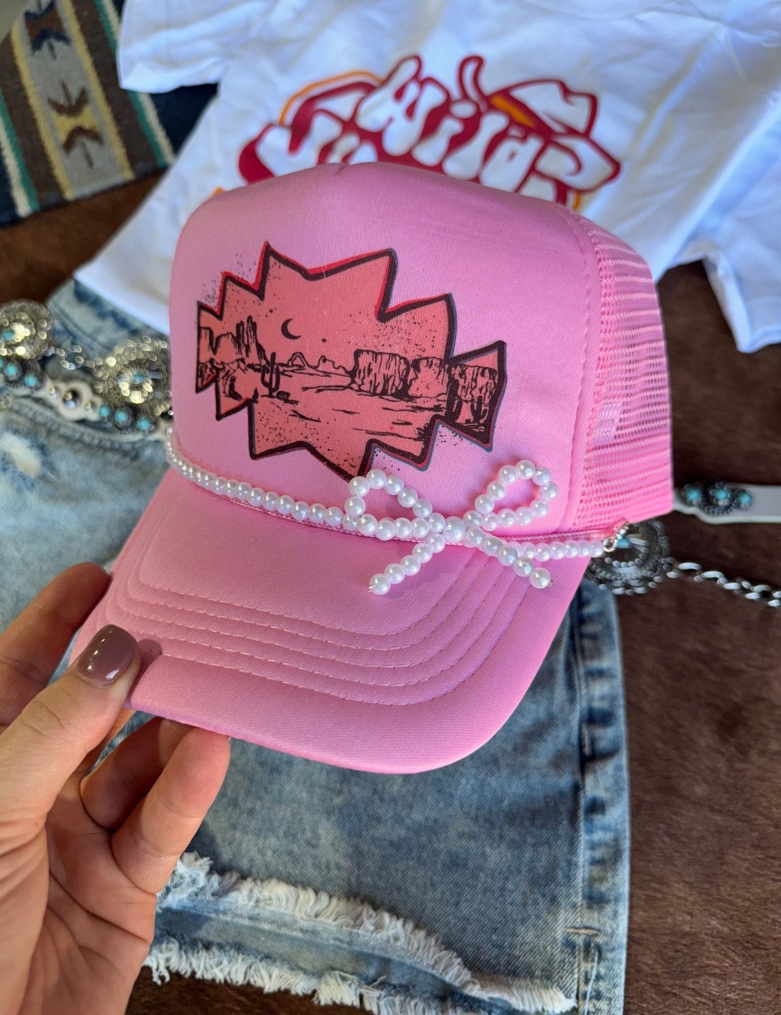 Pink Desert Trucker HatPink