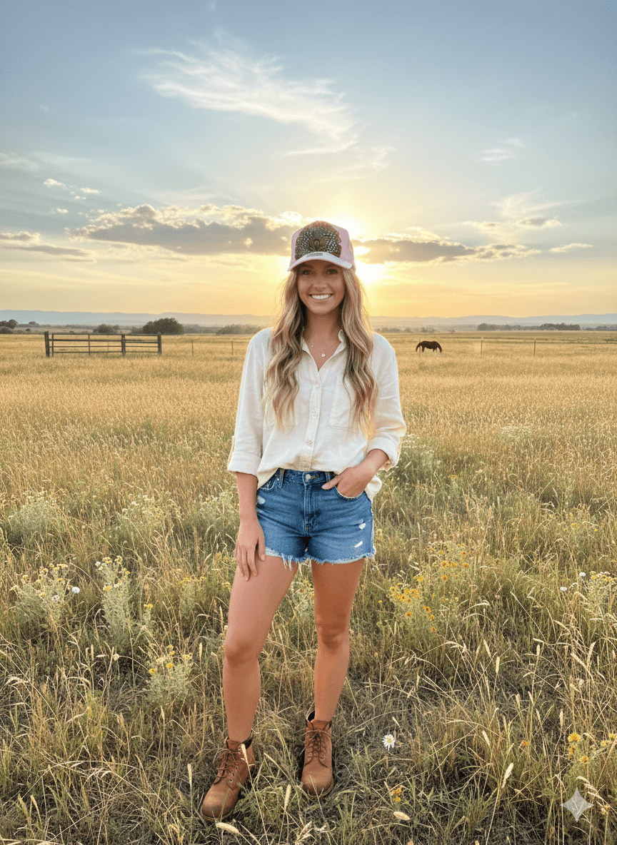 Pink Feather Trucker Hat