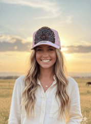 Pink Feather Trucker Hat