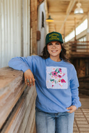 Pink Floral Patchwork SweatshirtS