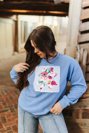 Pink Floral Patchwork SweatshirtS