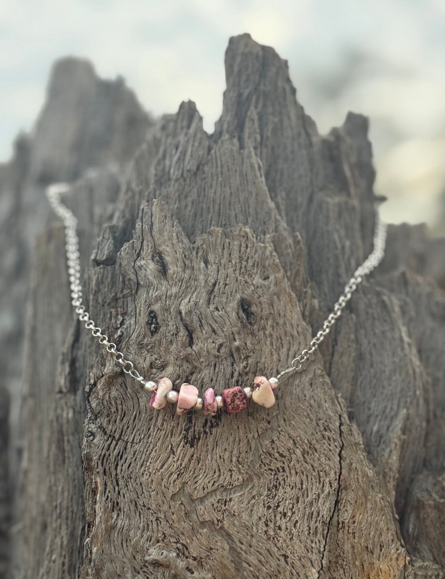 Pink Howlite Beaded Necklace