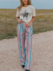 Pink Pony Stripe Boxer PantsS