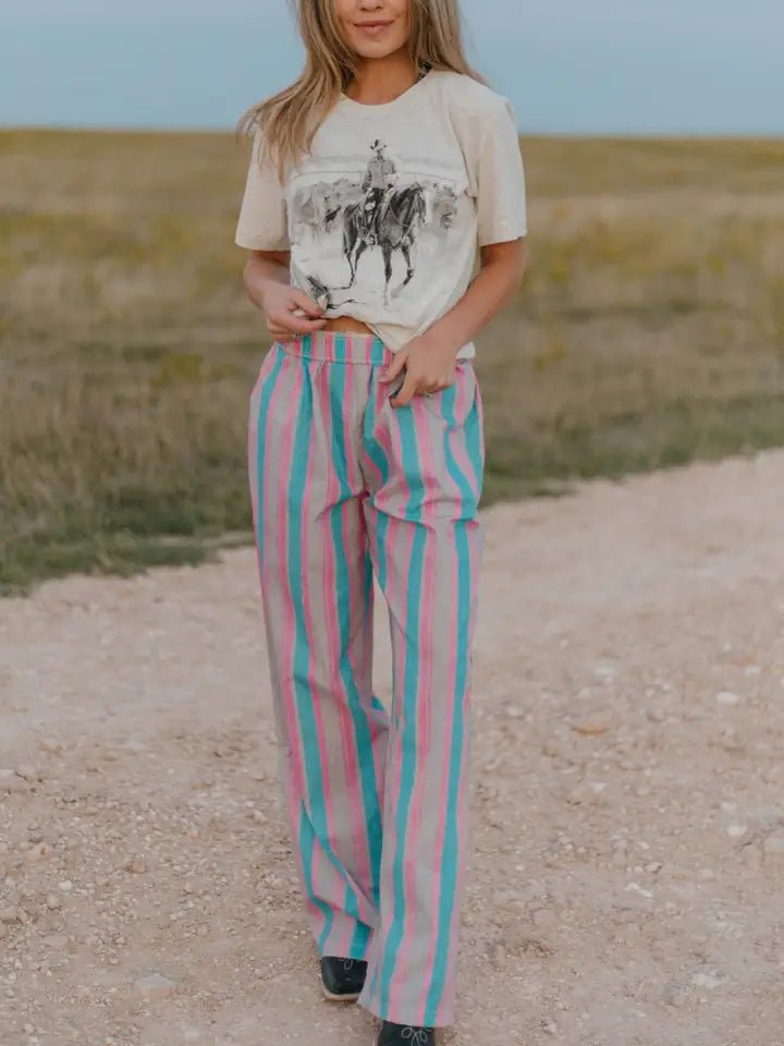 Pink Pony Stripe Boxer PantsS