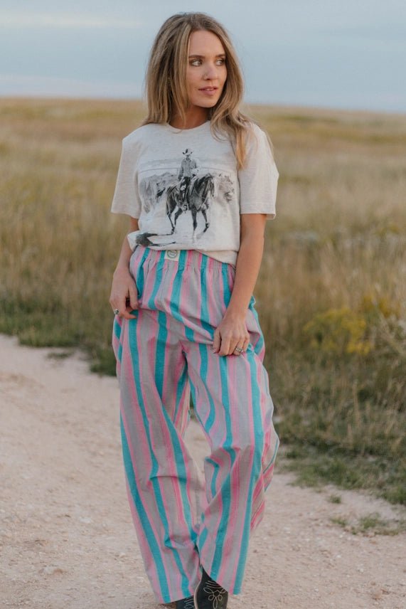 Pink Pony Stripe Boxer PantsS