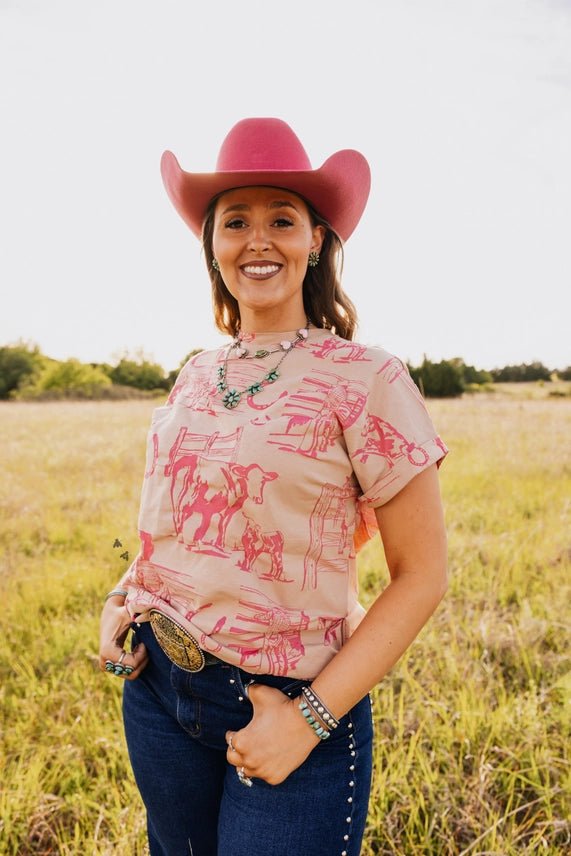 Pink Ranch Scene TeeS/M