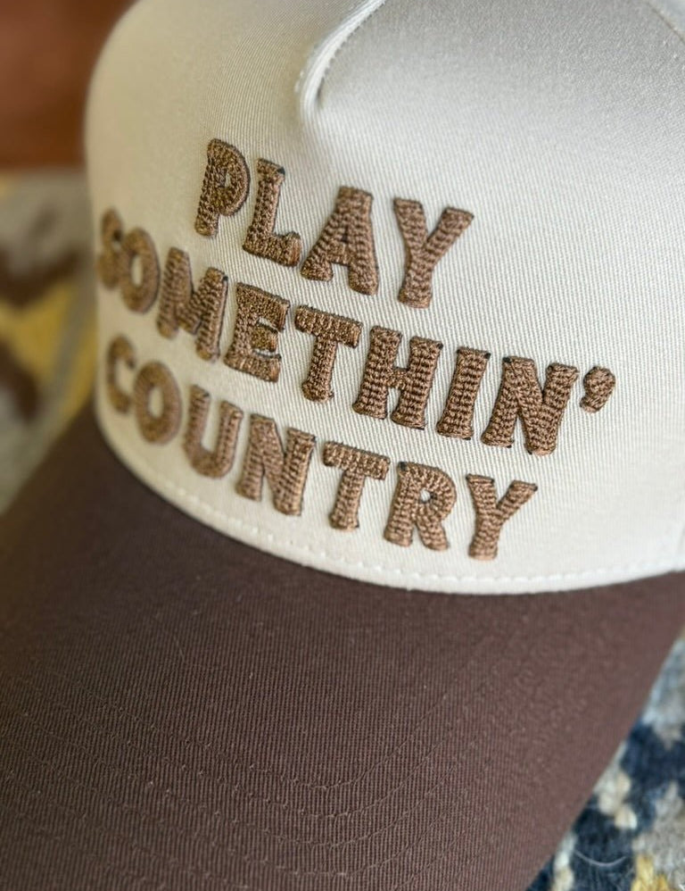 Play Somethin' Country Embroidered Trucker Hat