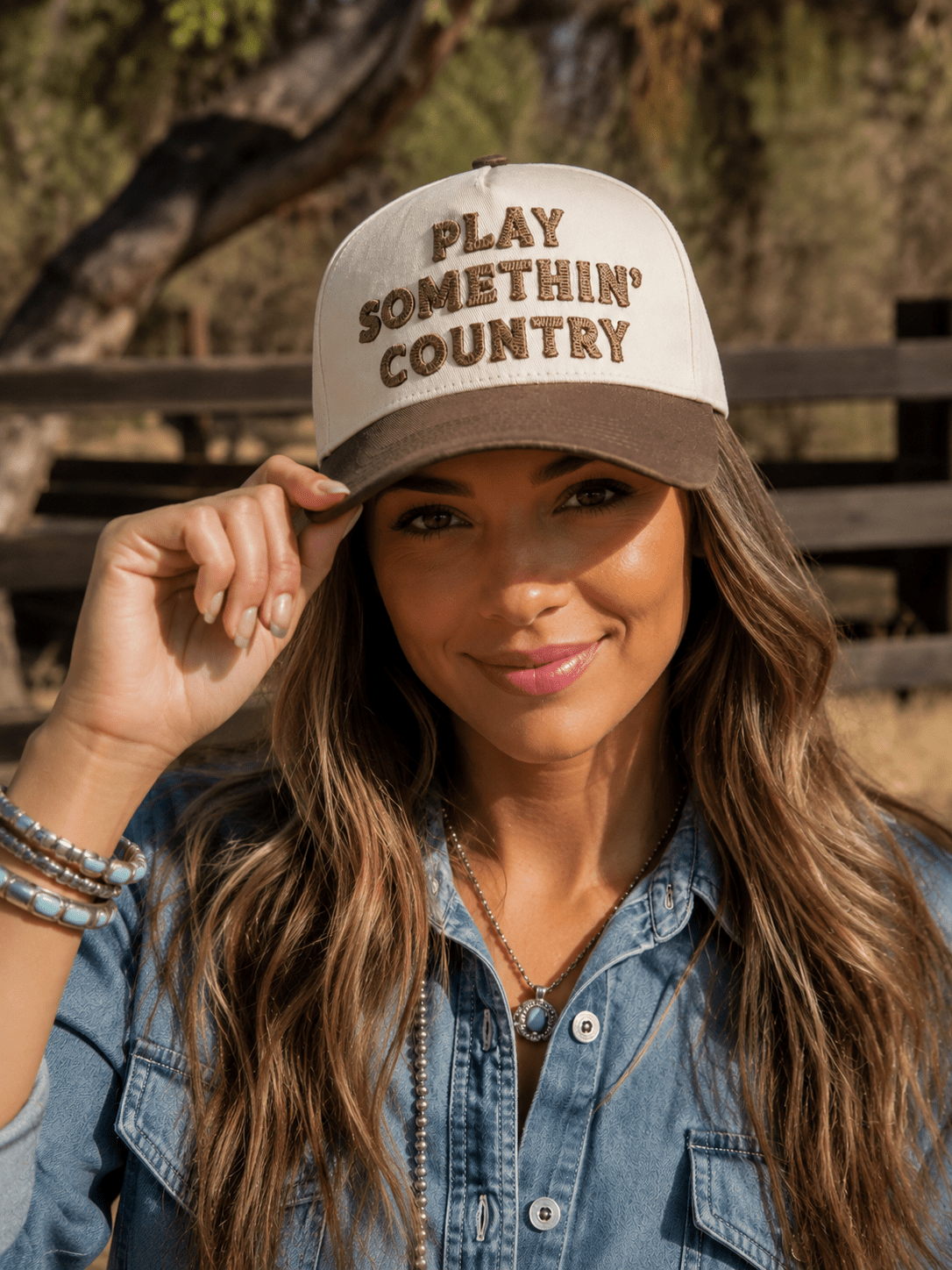 Play Somethin' Country Embroidered Trucker Hat