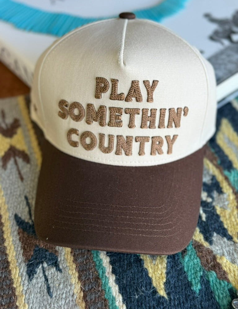 Play Somethin' Country Embroidered Trucker Hat