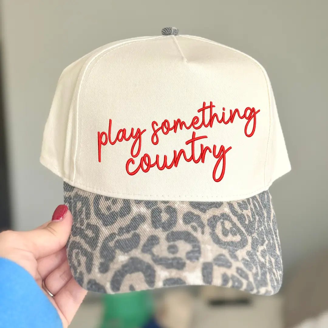 Play Something Country Leopard Embroidered Trucker Hat