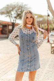 Polka Dot Mesh Long Sleeve - WhiteS