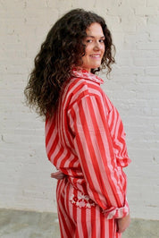 Prairie Blossom Stripe Button UpS/M