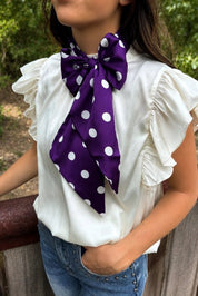 Prairie Polka Dot Twilly Scarf - Purple