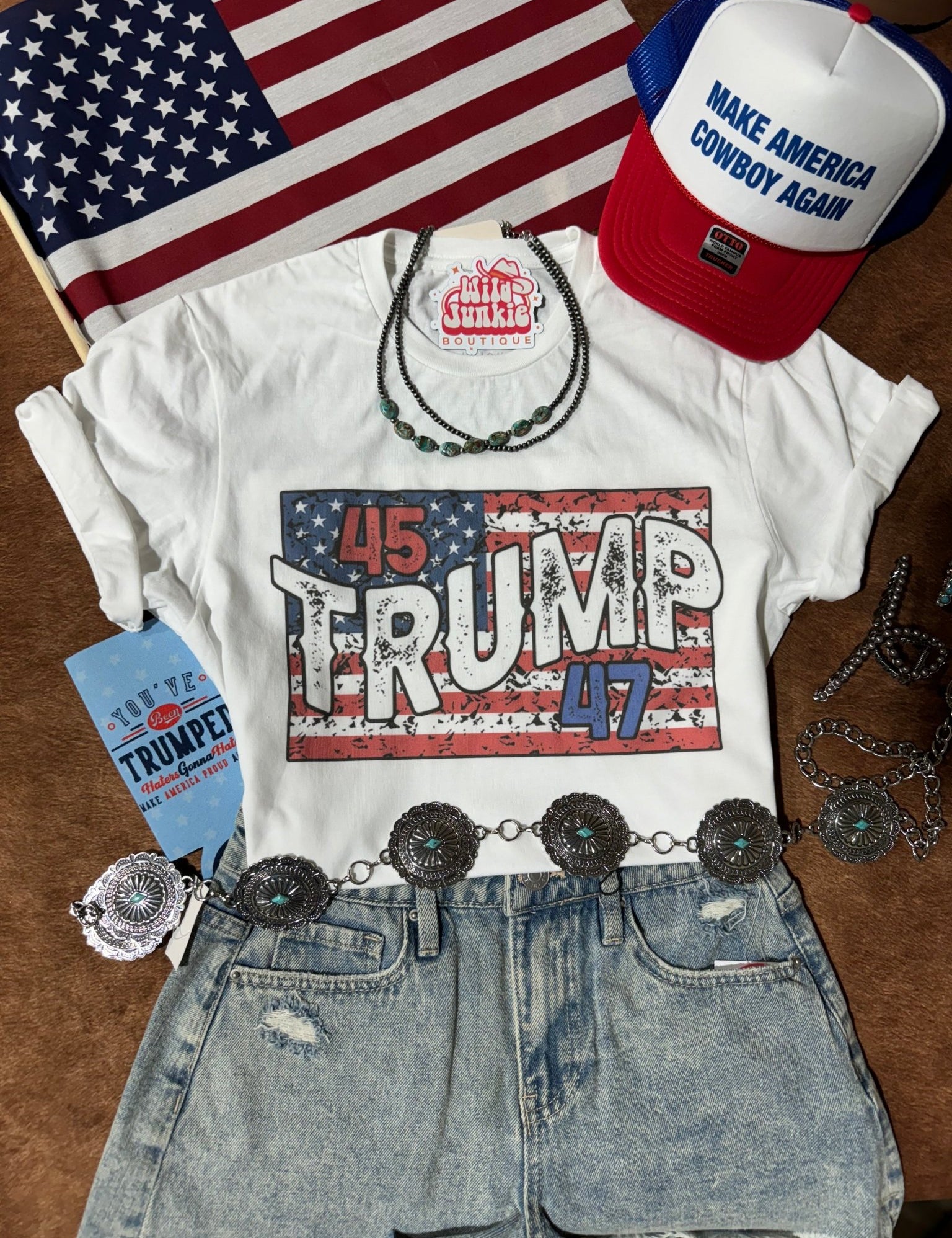 President Trump: 45 & 47 Graphic TeeWhiteS