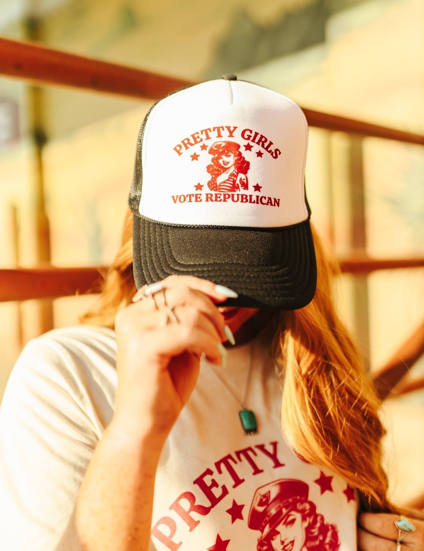 Pretty Girls Vote Republican Trucker HatMultiOS