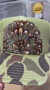 Camo Feather Trucker Hat