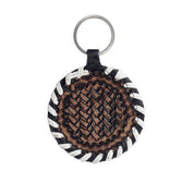 Protector Charm Leather Key Chain Black