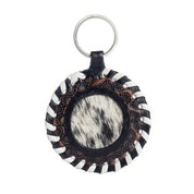 Protector Charm Leather Key Chain Black