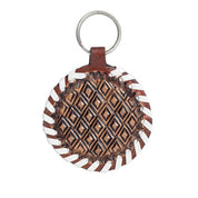 Protector Charm Leather Key Chain Brown