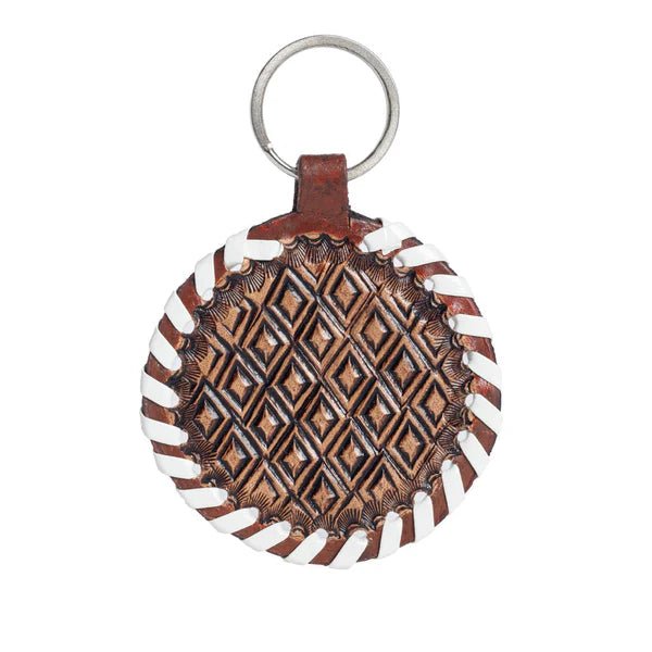 Protector Charm Leather Key Chain Brown