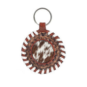 Protector Charm Leather Key Chain Brown