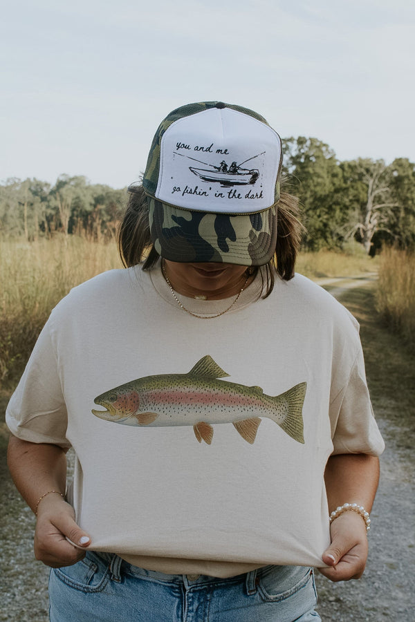 You And Me Go Fishin In The Dark Trucker Hat