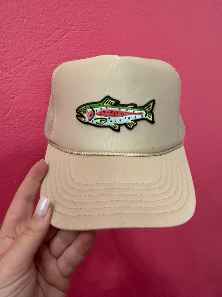 Rainbow Trout Patch Trucker Hat