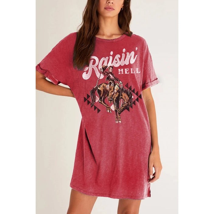 Raisin' Hell Oversized Graphic TeeS