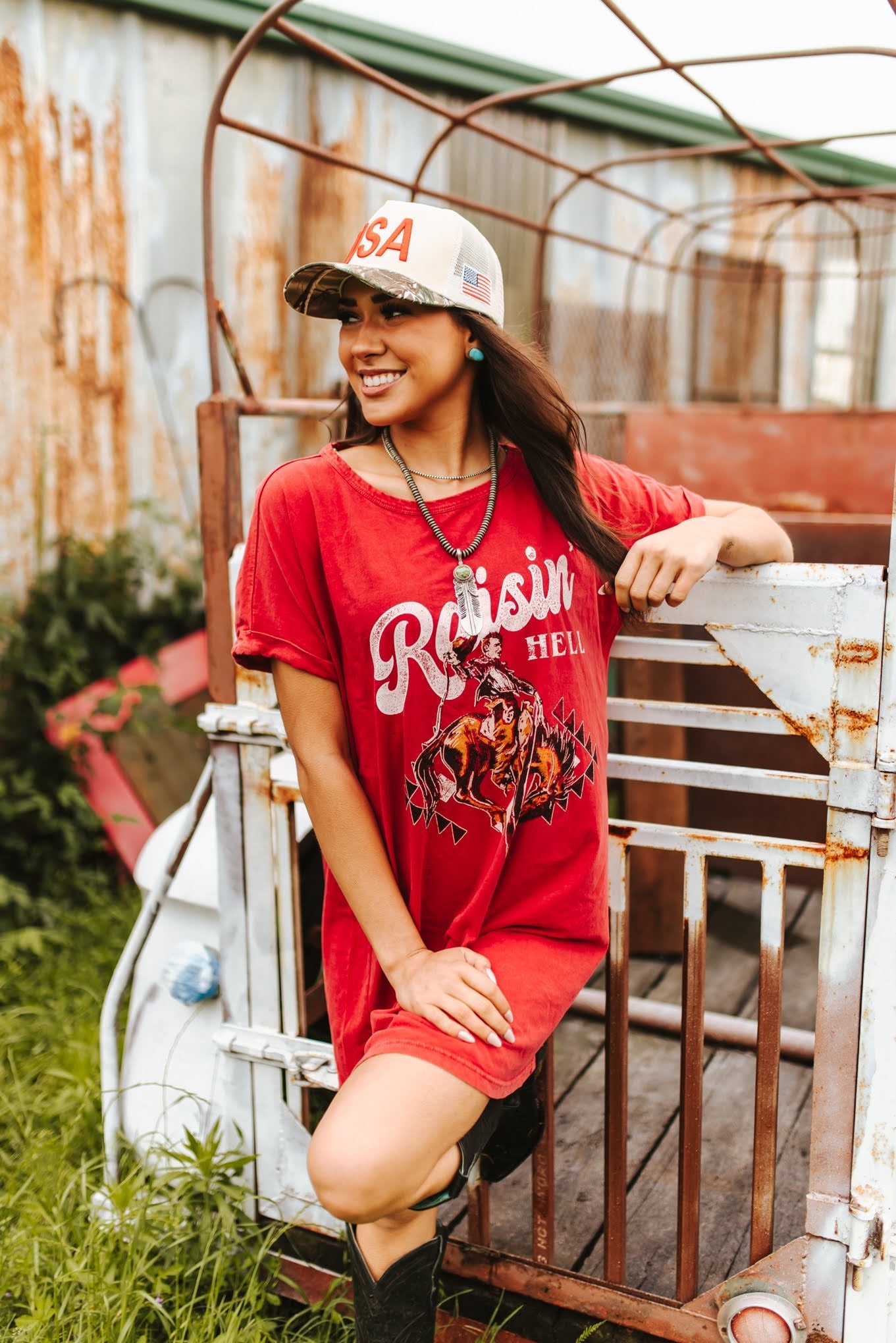 Raisin' Hell Oversized Graphic TeeS